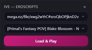 The IVE load panel on an EroScripts topic page